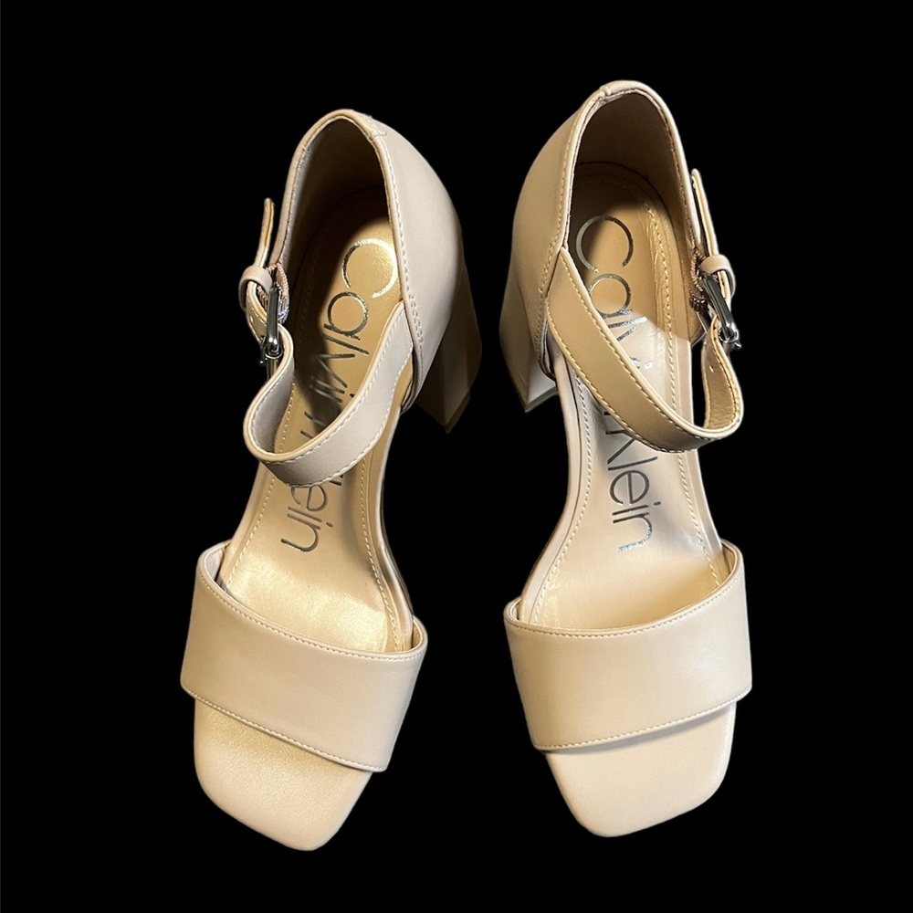 Calvin Klein Nude Block Heels Size 5M GUC